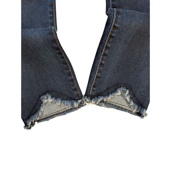 KUT From The Kloth Connie Ankle Skinny Jeans Dark Wash Distressed Raw Hem Size 6 - Picture 4 of 8